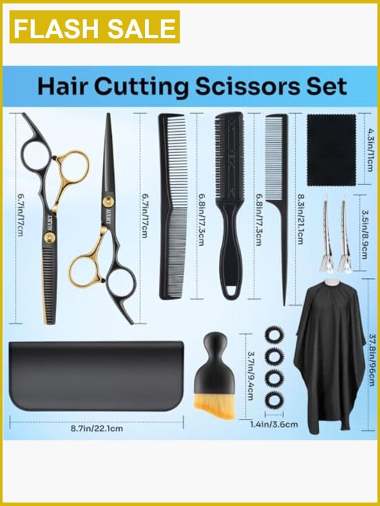 15 Pc Professional Stainless Steel Hair Cutting Scissors Set main image 5